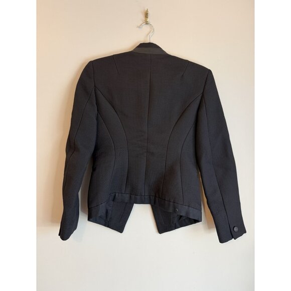 Rag & Bone Waverly Blazer w Sheep Leather Trim Black Sz 0 [jb] - Picture 11 of 12